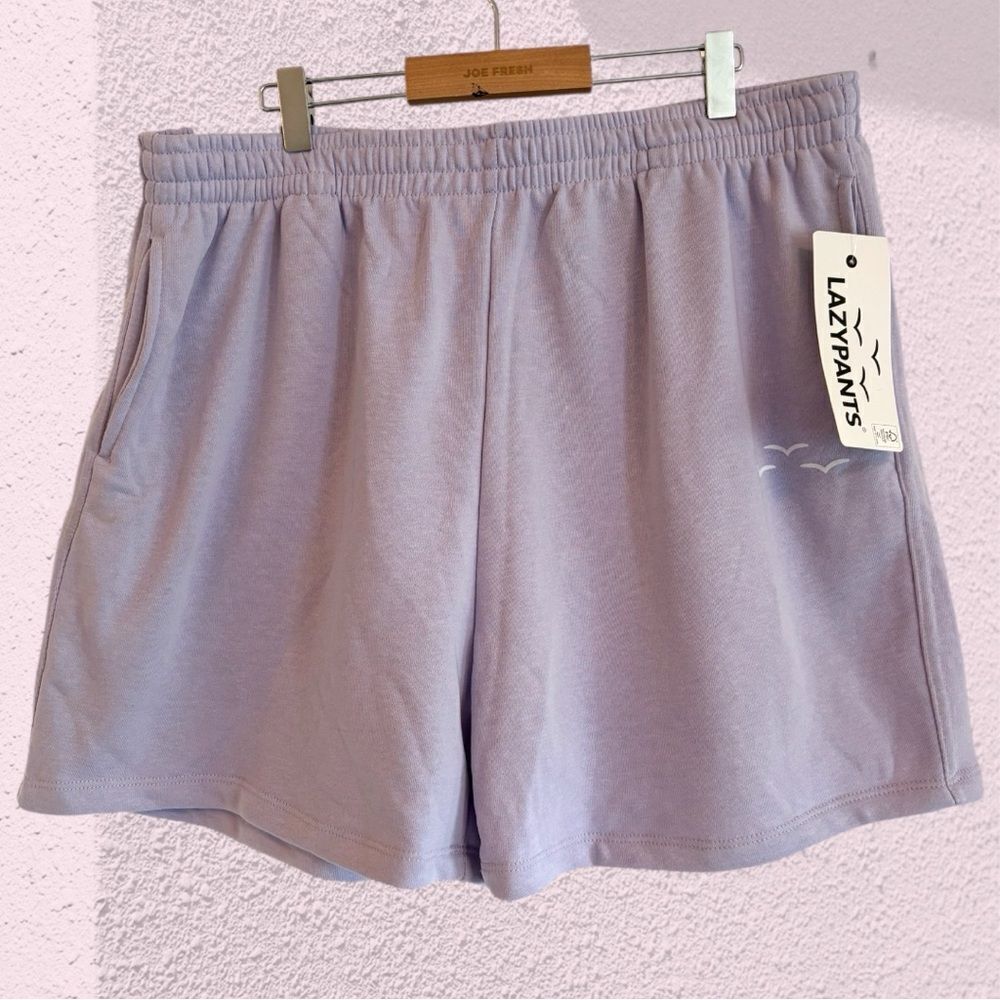 Lazypants lilac purple sweat shorts NWT